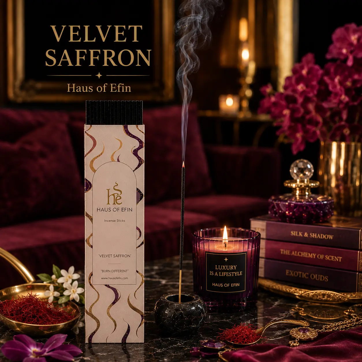 Velvet Saffron – Amber Saffron Cedar Incense Sticks
