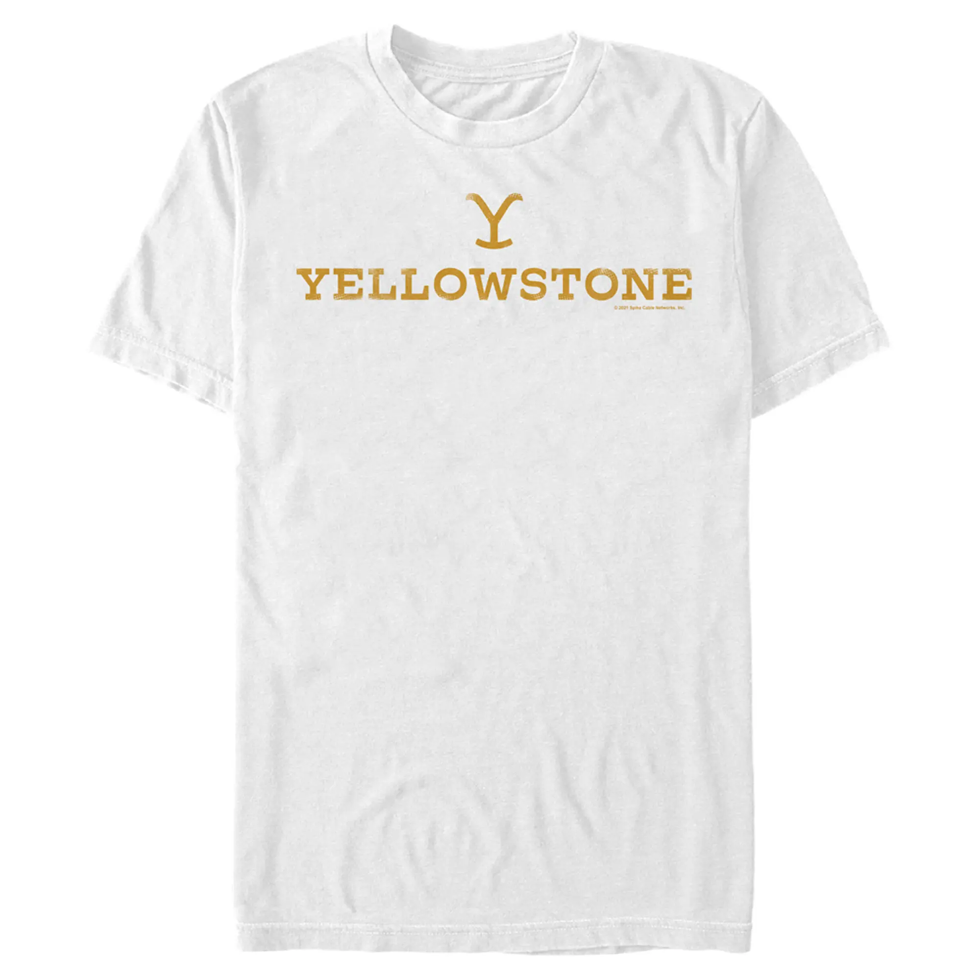 Men's Yellowstone White Dutton Ranch Brand Logo T-Shirt