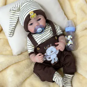 Reborn Kiss-50cm/20inch Soft Vinyl Realistic Awake Weighted Adorable Baby Doll look Real Life Lifelike Baby Dolls with Complete Accessories Perfect for Cuddling, roleplay Gift Giving, Poseable Newborn reborn toddler doll,baby doll love,gift