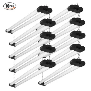 VEVOR 10 Pack LED Shop Light,  4 FT, 40W Linkable Shop Light Fixture, 4500 LM Surface & Hanging Mount Ceiling Lights 59 in Power Cords with ON/OFF Switch, for Garage Warehouse Home Workshop and Office