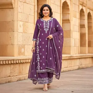 Plus size chikankari palazzo set