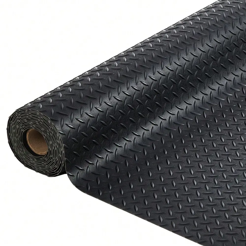 Gaomon 4x10FT Heavy-Duty Diamond Back PVC Rubber Garage Floor Mat - 2.8mm Thick Non-Slip Leak-Proof for Fluid Spills Roll, Durable PVC Material Protector for Indoor Car Parking, Trailers, Gyms (Multi-Size Options, Quick Wipe with Wet Cloth)