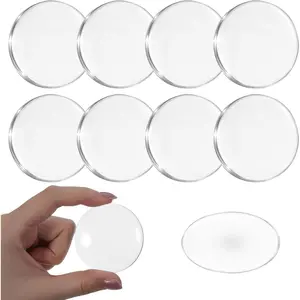 8 count Clear Door Stoppers for Walls, Self Adhesive Wall Protectors from Door Knobs, Shock Absorbent Doors Handle Stopper for Every Wall Surface