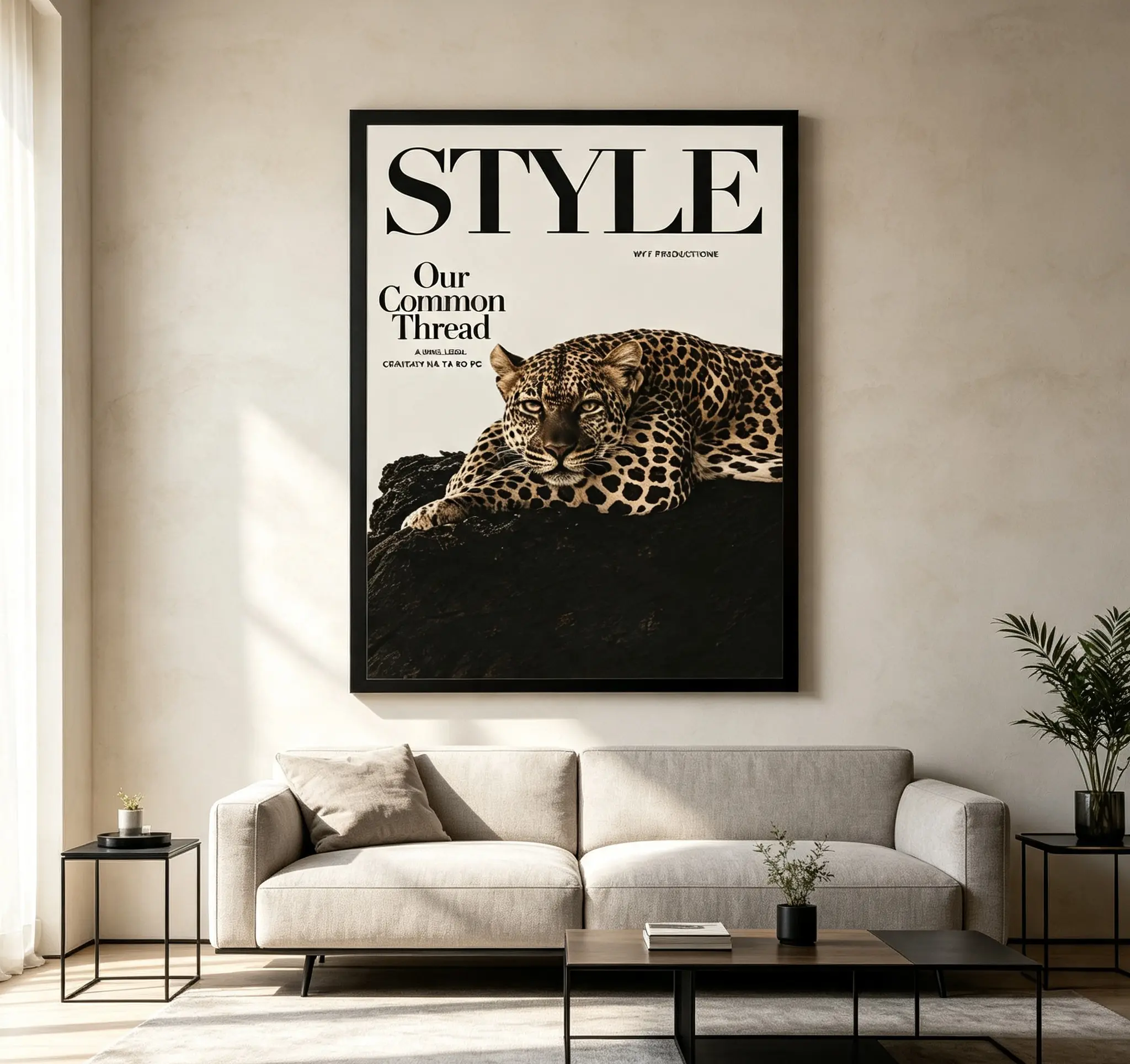 Leopard Magazine-Style Canvas Poster, Wild Animal Wall Art, Modern Luxury Print, Aesthetic Decor for Living Room, Bedroom, Home Room Decor