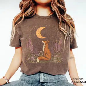 Comfort Colors Celestial Fox Comfort Colors Shirt: Goblincore Cottagecore Graphic Tee