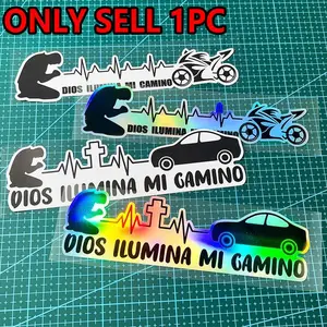 God Lights My Way Sticker, Holy Faith Car Sticker, Bumper Sticker, Windshield Sticker, Car Decoration, Vehicle Decoration, Waterproof Outdoor DIY Christ Cross Decorative Decal for Cars, Decals for Car Body Motorcycle Computer Case