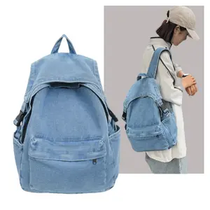 Denim Backpack Preppy Cowboy Backpack Casual Minimalist Aesthetic Vintage Denim Laptop Backpack Casual Canvas Daypack Handbag Purse Lightweight Rucksack Shoulder Bag Denim Backpack for Women Men Vintage Grunge Backpack Jeans Retro Rucksack for Travel Work