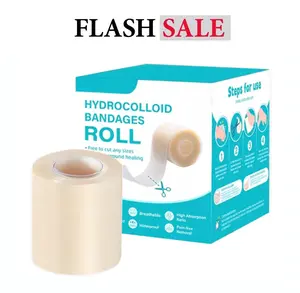 Hydrocolloid Bandage Roll for Wound Care, Hydrocolloid Bandages with Flexible & Ultra Absorbent, Waterproof and Self-Adhesive Hydrocolloid Patch Tape for Face, Burn, Blister, Acne Care and First Aid Kit Essential, Cut-to-Size(11.9"X 60"-1.5M)
