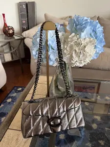 Pre-owned coach Leather Crossbody Bags Tabby 20 Quilted Metallic Shoulder Bag