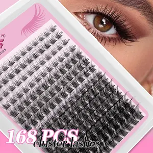 Mixed Lash Clusters 10-16mm, Natural Thin & Dense Style, Fluffy Eyelashes Cluster, Wispy Eyelash Clusters, Reusable D Curl Lashes, Super Soft, Perfect for DIY Beginners, Eyelash Extensions