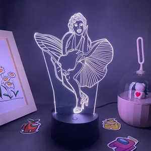 Marilyn Monroe LED Figure Lamp for Kids' Bedroom Night Light Bedside