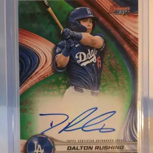 Bowman's Best 2024 Dalton Rushing Auto Green Refractor /99 Dodgers Topps Certified Autograph Issue Baseball Card