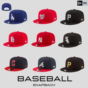 New Era MLB Flat Brim Snapback Hat – New York Yankees LA Dodgers Fitted Baseball Cap, Embroidered Team Logo Streetwear Hip Hop Urban Fashion Hat for Men Women Trending TikTok