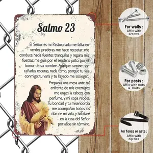 Vintage Psalm 23 Metal Wall Art 8x12 Inches Aluminum Tin Sign for Cafe Bar Restaurant Supermarket Shop Decorative Poster with Four Holes for Easy Hanging,summervibes