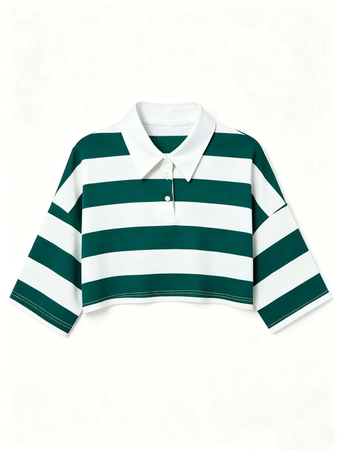 Vintage Colorblock Striped Loose Collared Polo Shirt, Colorblock Polo Shirts, American Street Casual Style High Waist Slim Fit Half Sleeve Collar Top, Retro Chic Ladies Fashion