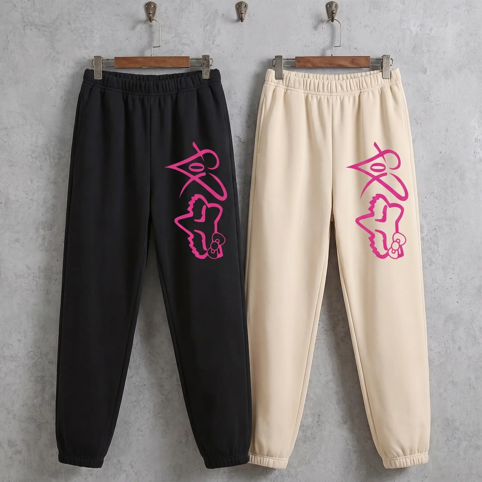 Pink Moto Style Sweatpants, Racing Inspired Joggers, Unisex Graphic Sweatpants, Casual Streetwear Pants, Soft Fleece Lounge Bottoms