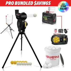 Pro Training Bundle | Launch F-lite Pitching Machine, Rolling Bag, Bucket Lifter & Baseballs