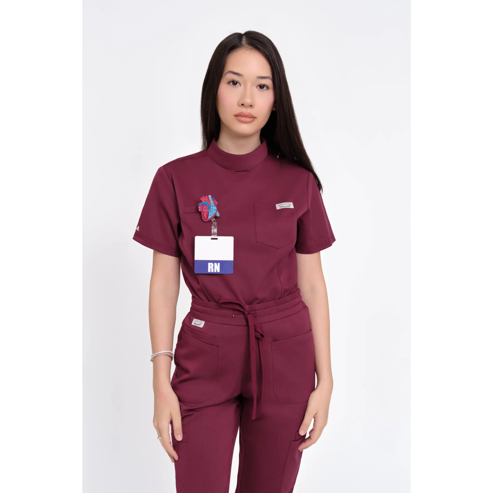 The Nova Scrub Top Burgundy