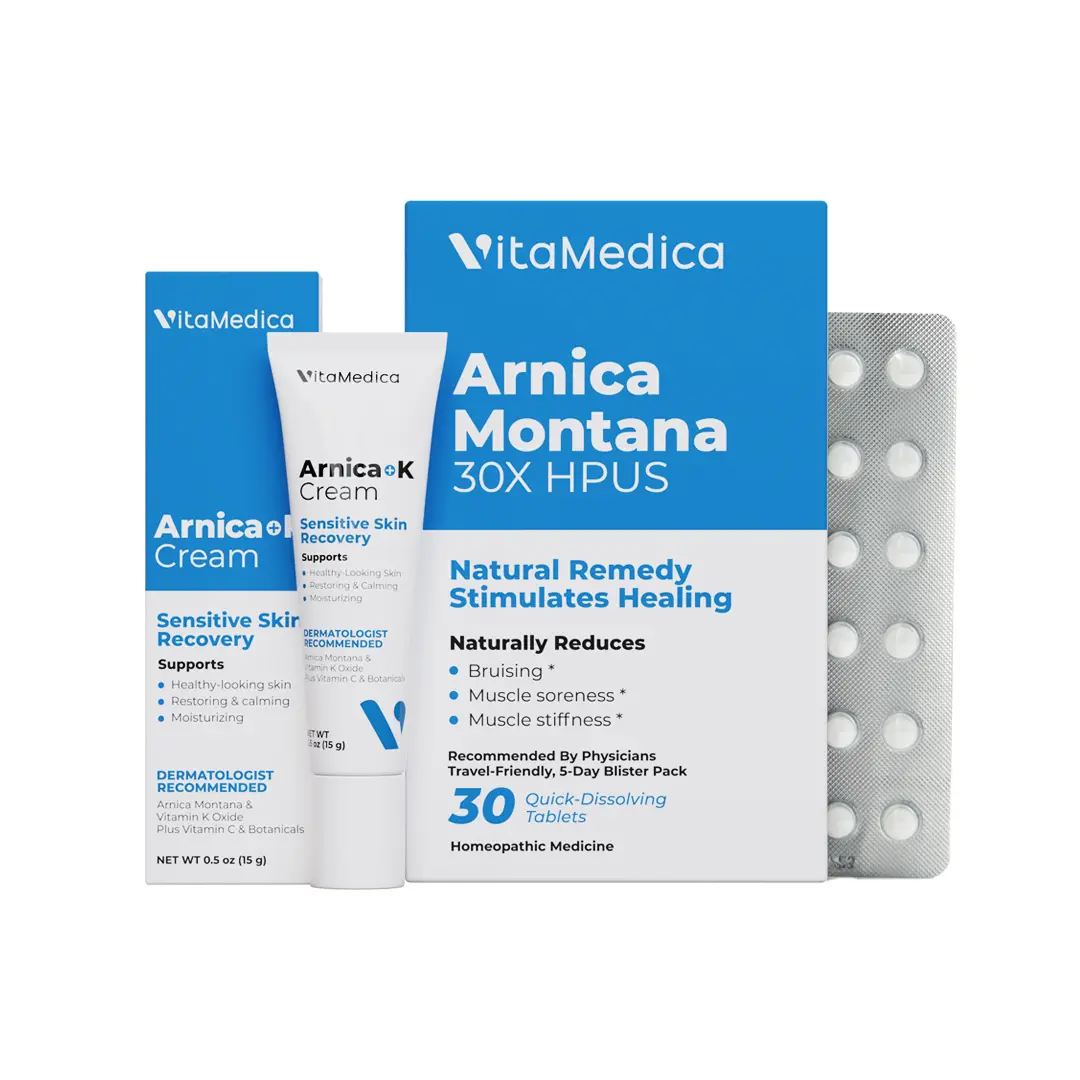 Arnica 30x Tablets + Arnica Cream - Sensitive Skincare - Supplement and Cream Kit
