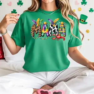 Mardi Gras Mama T-Shirt, Crawfish & Beads, New Orleans Carnival
