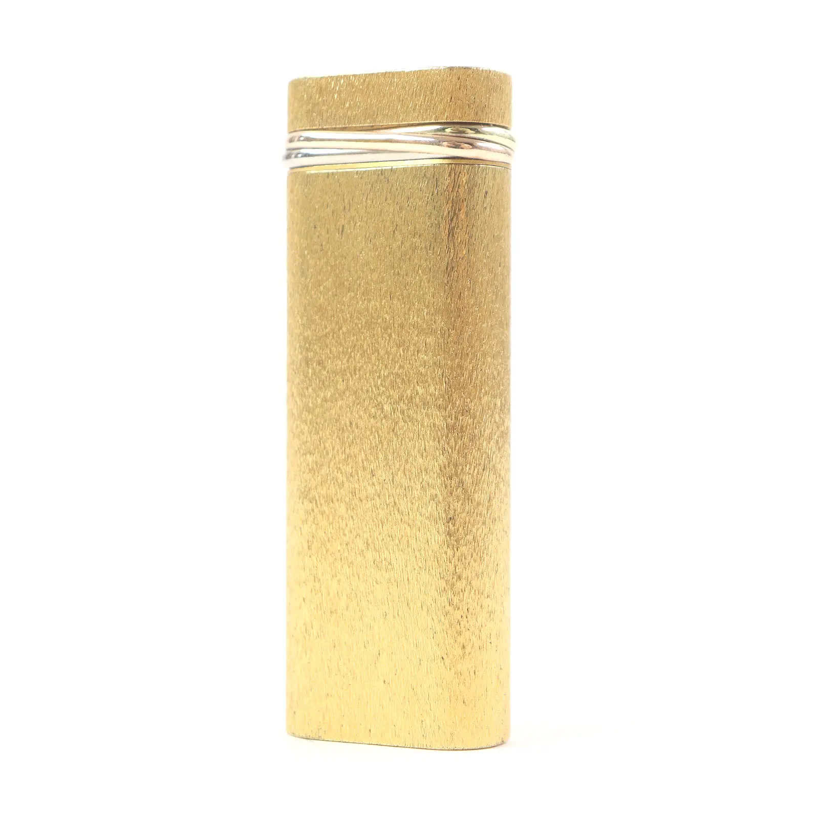 Pre-owned Cartier Stainless Small Leather Goods Trinity Oval Lighter