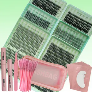 3 Box Set 1680 Cluster False Eyelashes Kit, Cosmetic Eyelashes, 8-16mm Mixed Length, DIY Single Cluster Lashes, Includes Makeup Bag & Tools, Lash-Glue Bond And Seal, Remover, Eye Pads ,Perfect Gift, Party and Travel, Christmas