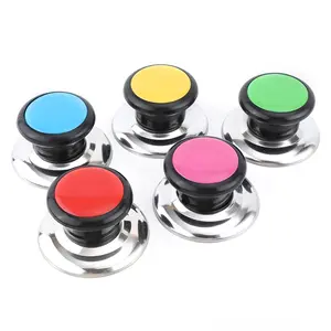 4pcs universal pot lid knob for pot lid handle pot lid top replacement kitchen cookware kit, random color, plastic pot button, universal anti-scalding pot lid handle cover head cap lift handle, pot lid accessories