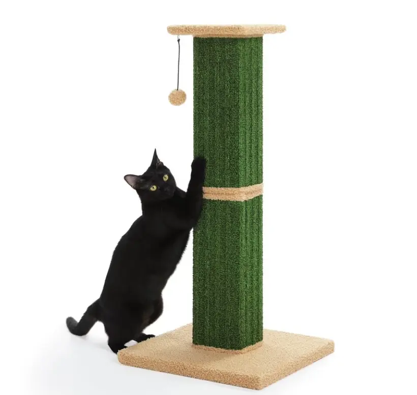 PAWZ Road 31" Natural Sisal Cat Scratching Post for Indoor Cat Scratcher with Plush Large Base