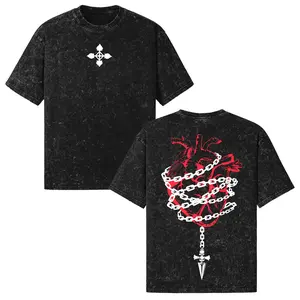 Kurapika Hunter x Hunter Anime Shirt, Judgment Chain Heart Vintage Acid Wash Streetwear Tee, Oversized Mineral Wash T-shirt, HxH Anime Gift