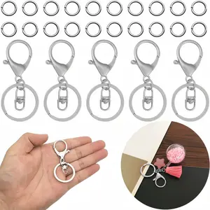 30PCS Lobster Claw Clasps 100PCS Jump Rings Swivel Hooks for Keychains Jewelry Making DIY Craft Essentials Durable Zinc Alloy Construction Fade-Resistant 130-Piece Set