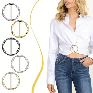 5pcs Practical Scarf and T-shirt Clip - Made of Metal Material, Easy to Knot and Tuck, Scarf Loop, Waist Tightening Accessory, Tight Buckle
