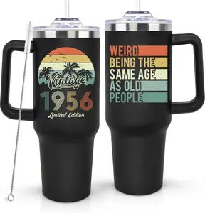 70th Birthday Gifts for Men Women, Vintage 1956 70th Birthday Decorations for Him Her, Turning 70 Year Old Gifts Ideas for Man, Woman, Mom, Dad, Wife, Husband - 40 Oz Tumbler Cup 40 OZ Stainless Steel Tumbler
