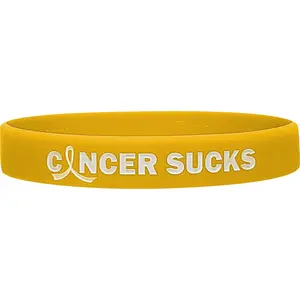 Cancer Sucks Silicone Wristband - Gold