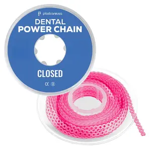 Pink Dental Power Chain (Closed) – 15 ft Orthodontic Elastic Chain for Braces