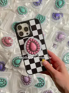 Pink Punch Teardrop Western Concho Magnetic/Adhesive Phone Grip