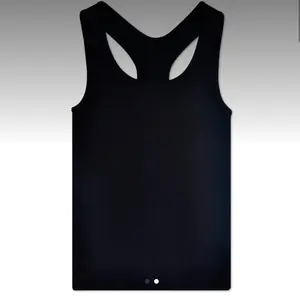 Black Ribbed Racerback Tank Top