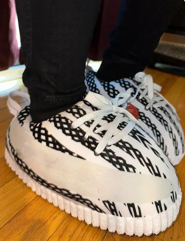 White Zebra Sneaker Slippers