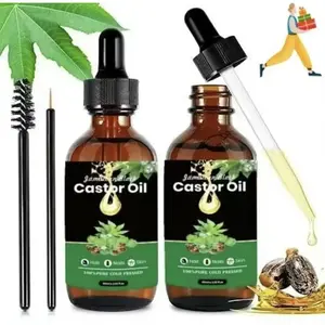 100% Pure Cold Pressed Jamaican Black Castor Oil, Hair Growth Oil for Eyelashes, Brows, Skin & Nails