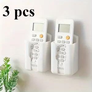 3pcs Durable Plastic Wall-Mounted Remote Control Holder - Space-Saving Storage Box for TV and Air Conditioner Remotes