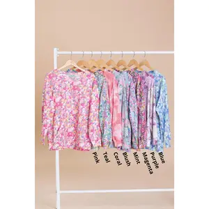 Spring Showers Lightweight French Terry Printed Sweatshirt With Pocket