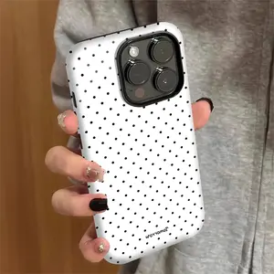 Compatible with iPhone 17/iPhone 16pro max Air Case with Cute Fashion Polka Dot Aesthetics Design Simple Case for TPU Slim Protection Case for iPhone 17/16/15/14/13/12/11