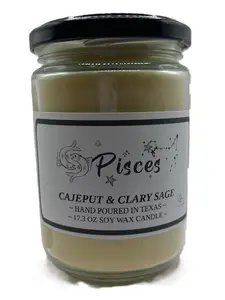 LRO Candle Co Pisces Cajeput & Clary Sage Zodiac Candle with Lid