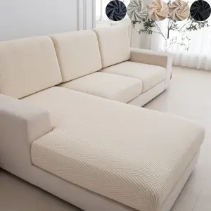 1 Set Elastic Sofa Cover, Stretch Sofa Cover, Soft Sofa Protector, Elastic Sofa Slipcover, Elastic Fit for Outdoor Patio Furniture, Machine Washable & Easy to Replace, Dog & Cat-Friendly, Universal for 1-4 Seater & Sectional Sofas, Black, Home Decor