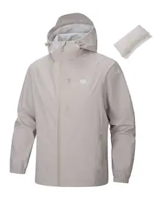 Men's Casual Sportswear Jacket with Zipper & Pockets, Windproof Waterproof Breathable Outdoor Jacket, Soft Comfort Long-Sleeve Hooded Outerwear