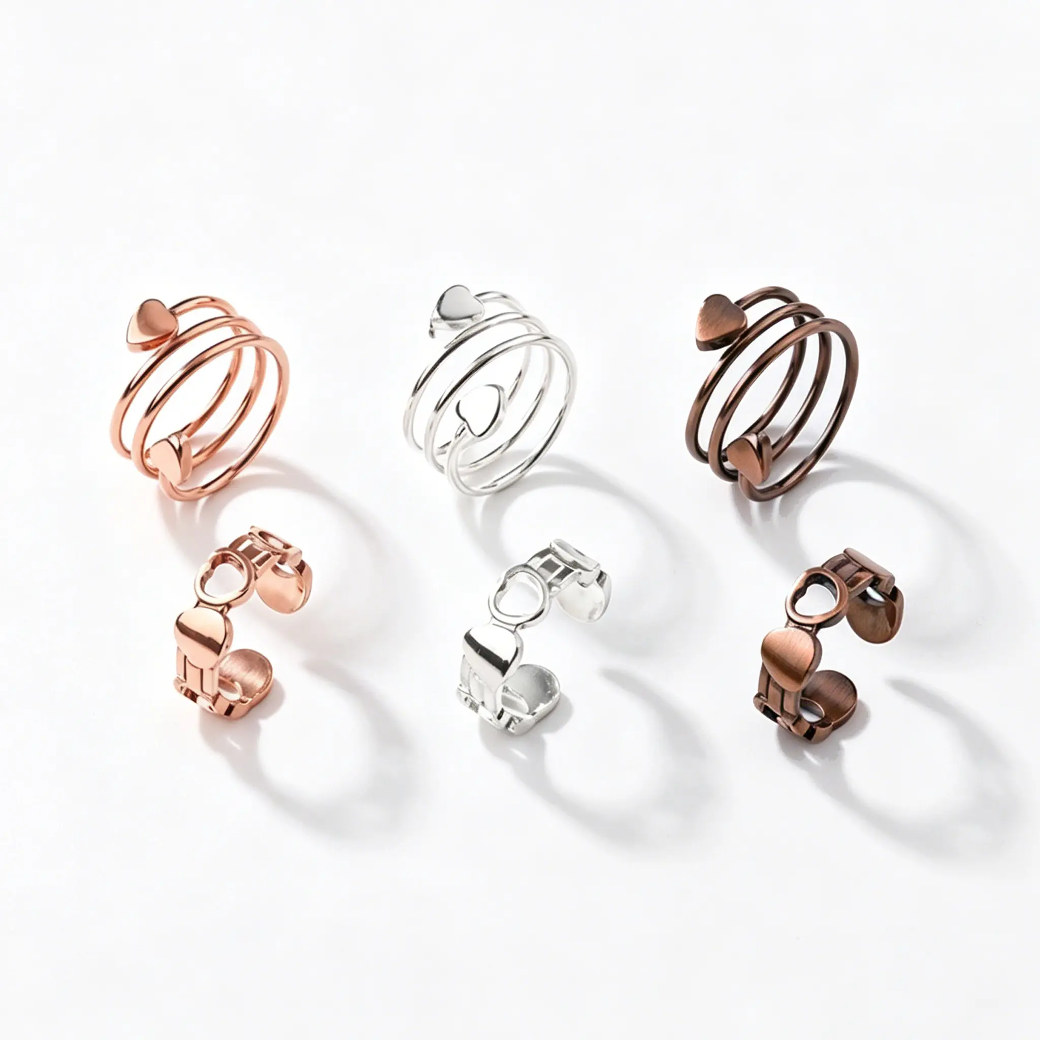 2 part ring for women99.99% Pure Copper Magnetic Rings | Hypoallergenic, Nickel-Free, Colorfast – Stackable Magnetic Therapy Rings for Couples, Unisex Handmade Jewelry & Gifts