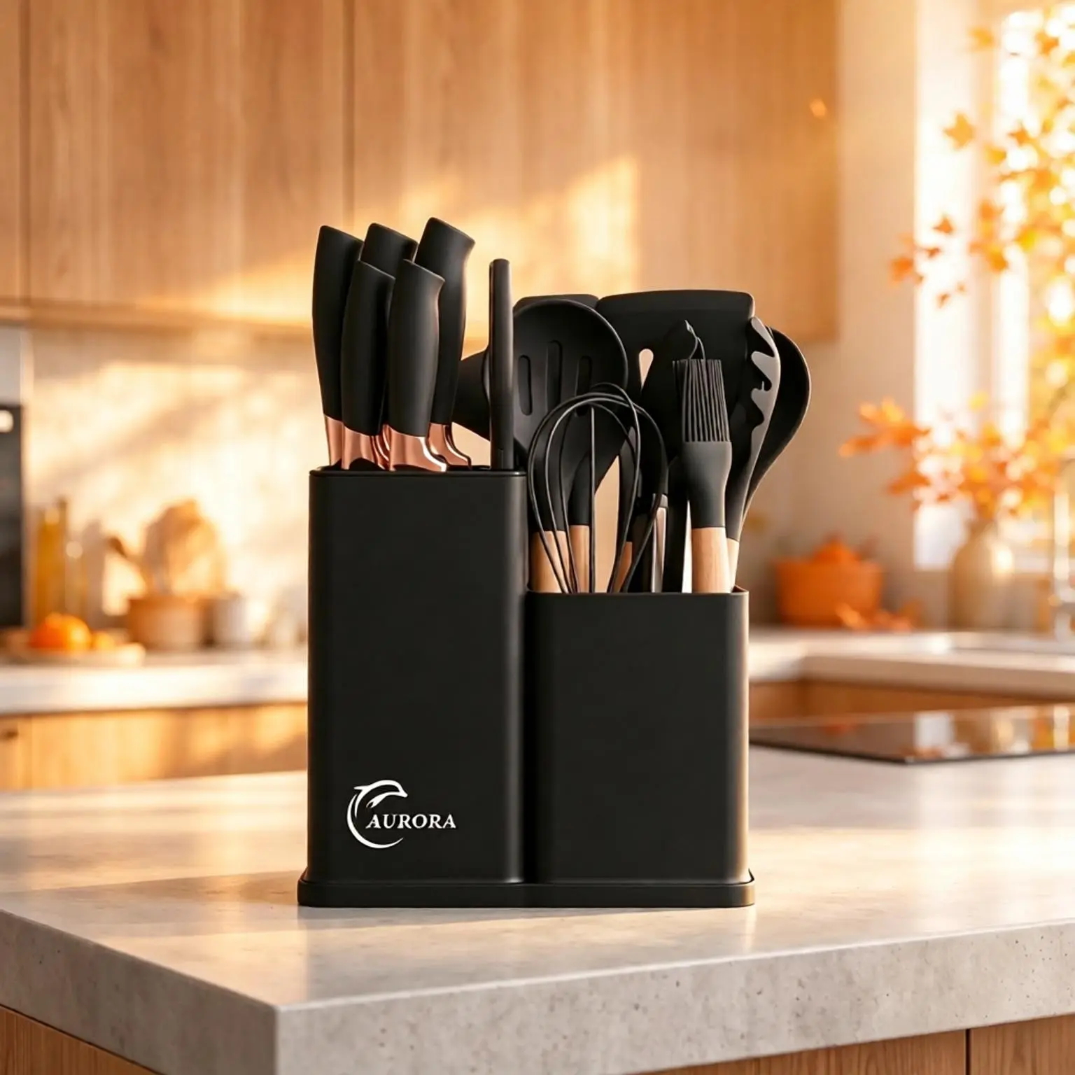 19Pcs Blush Pink Silicone Spatula Cookware Set - Heatproof, Scratch-Free Kitchen Set with Stainless Steel Chef Knife, Silicone Utensils, Stirring Spoon, Ladle, Wooden Handles, Non-Stick Tools, Board, Block (Ideal for Newlyweds Meal Prep), Silicone Spatula