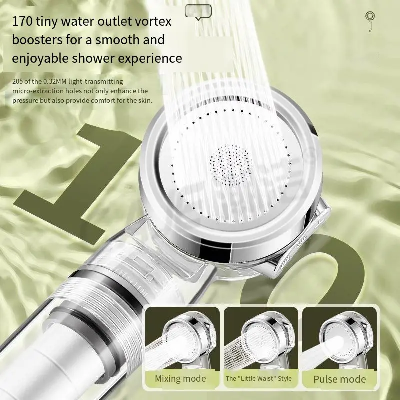 Portable Travel Shower Head, Mini Pressure Boost Handheld Shower, Detachable Filtered Spray Nozzle, Home Use Bathroom Accessory