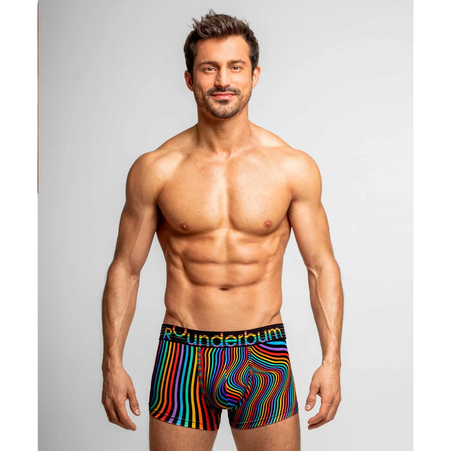 ROUNDERBUM WAVEFORM PRIDE Padded Boxer Trunk for Men S-XL