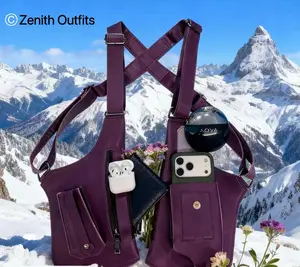 Unisex adjustable underarm shoulder bag is made of durable PU leather and features multiple flap pockets, an adjustable shoulder strap, and a zipper.