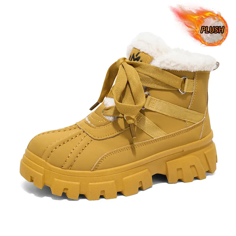 AOPLUS Mens Rugged Winter Boots Unisex Fleece Lined Sneakers. Strapped Warm Plush Snow Booties Wide Toe Box Standing All Day Comfort Foot Pain Relief. Anti Slip Thick Lug Sole Techwear Utility Streetwear Cold Weather Shoes.
